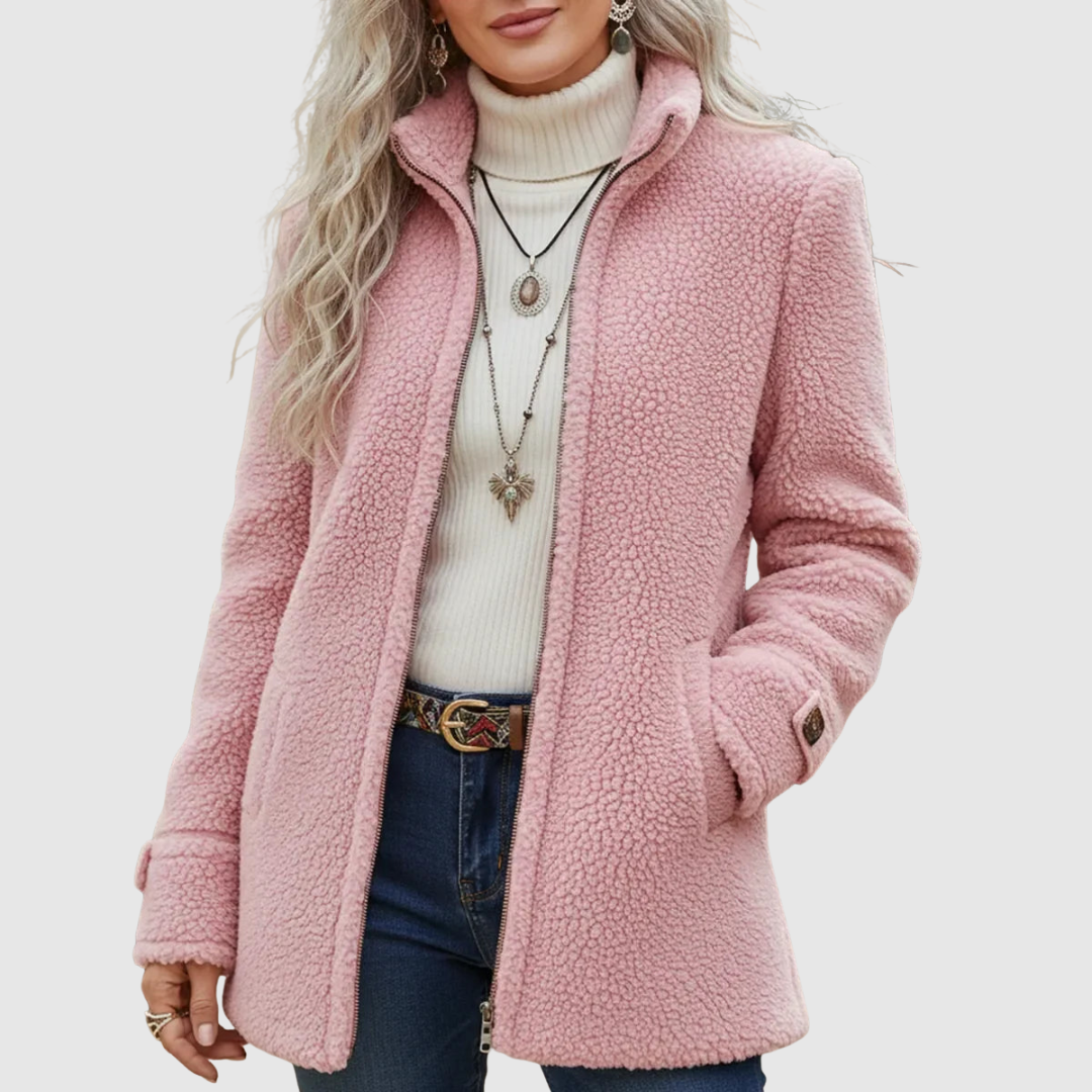 Yvana | Cozy Sherpa Full-Zip Fleece Jacket