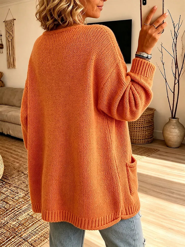 Rosalie | Chic V-Neck Pocket Knit Sweater