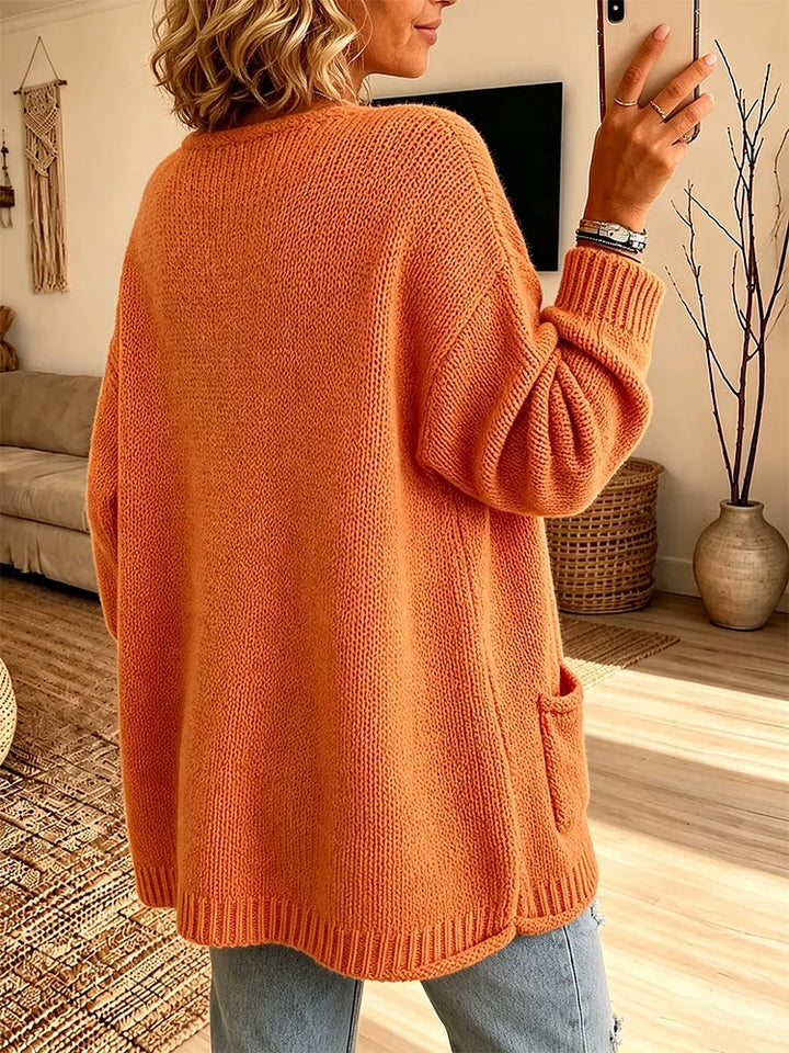 Rosalie | Chic V-Neck Pocket Knit Sweater