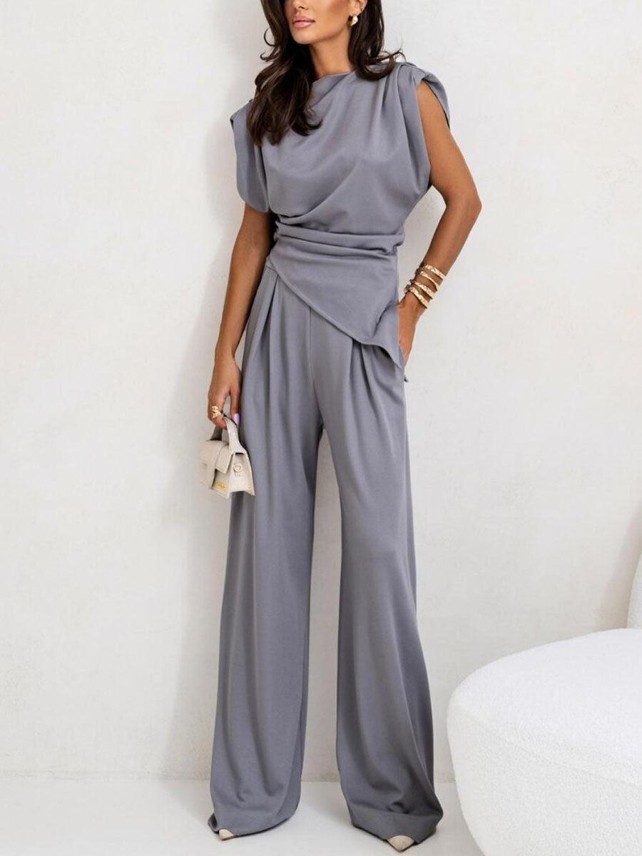 Lrregular Sleeveless Casual Two-piece Set
