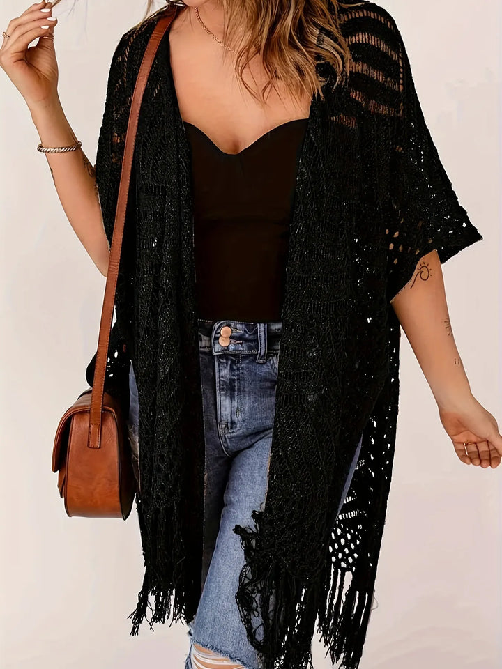 Wilhelmina | Open-Front Crochet Cardigan Cover-Up