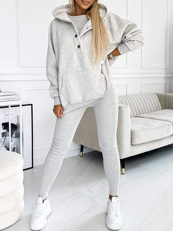 Casual and Comfortable Three-piece Sweatshirt Set